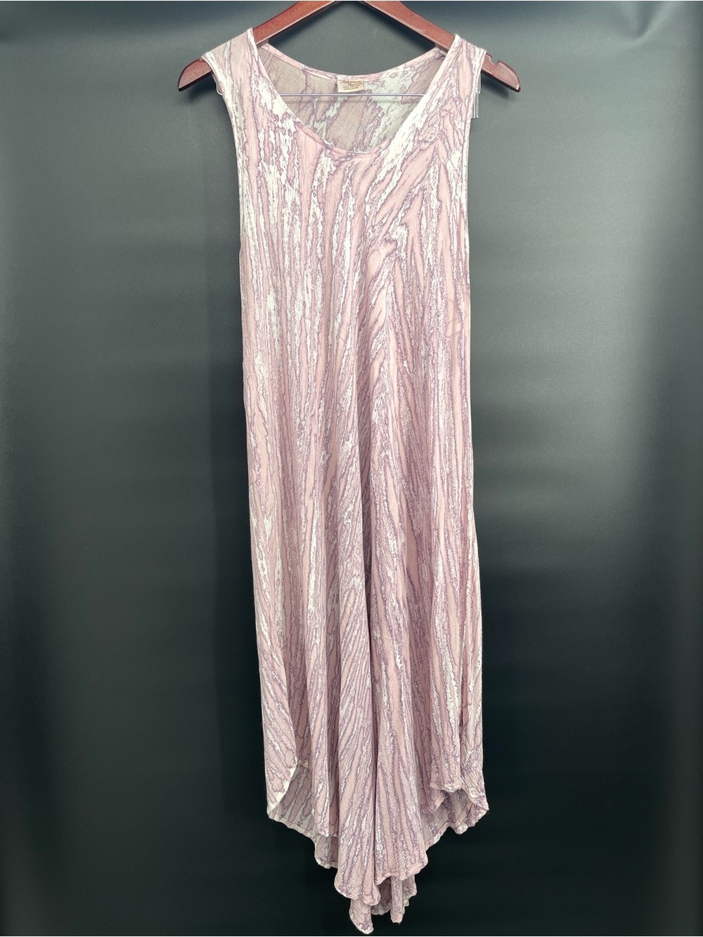 Advance Apparels Pale Pink Marble-Print Sleeveless Midi Dress
